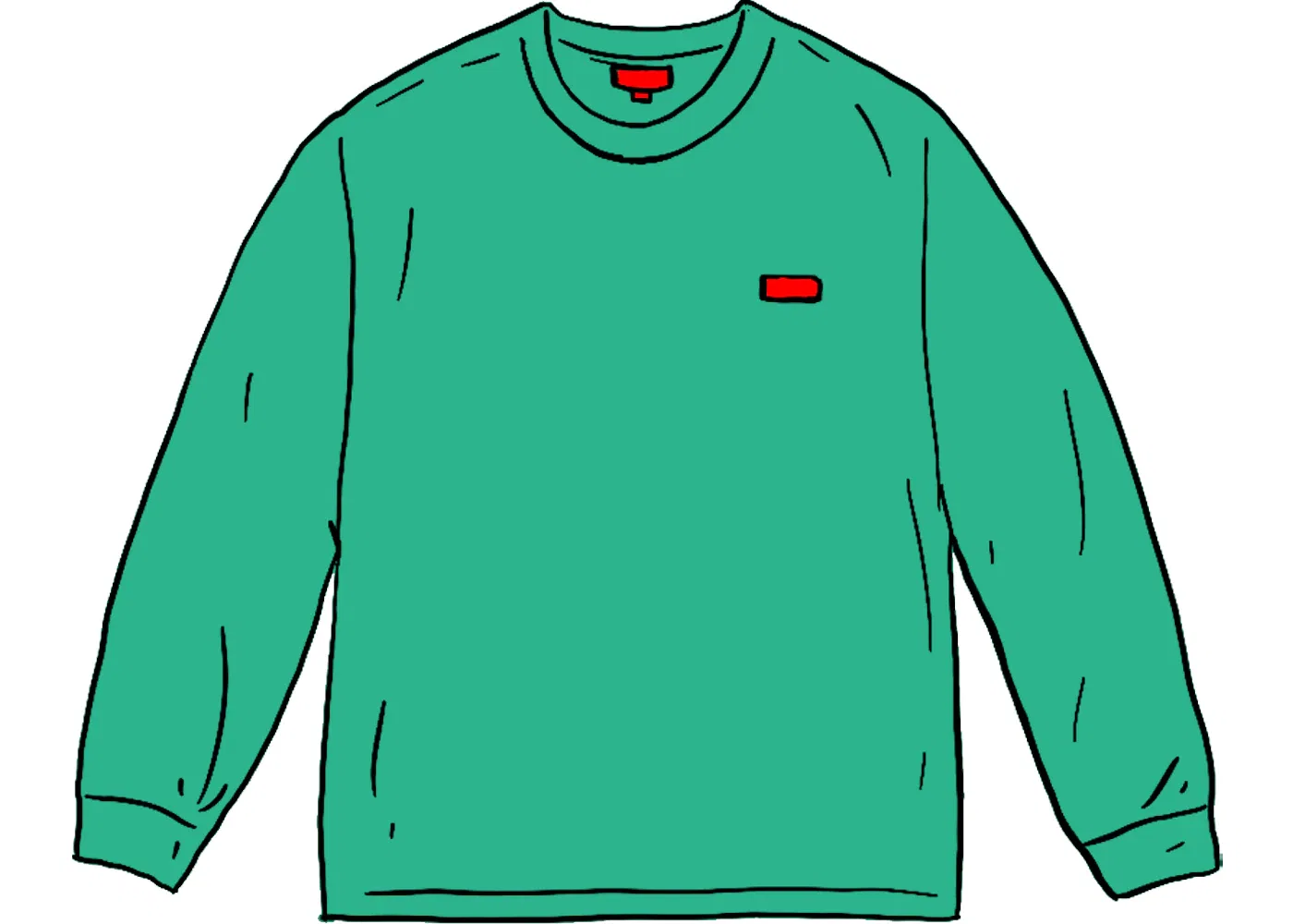 Мужская футболка с длинным рукавом Supreme L/S Tee (SS21), Teal