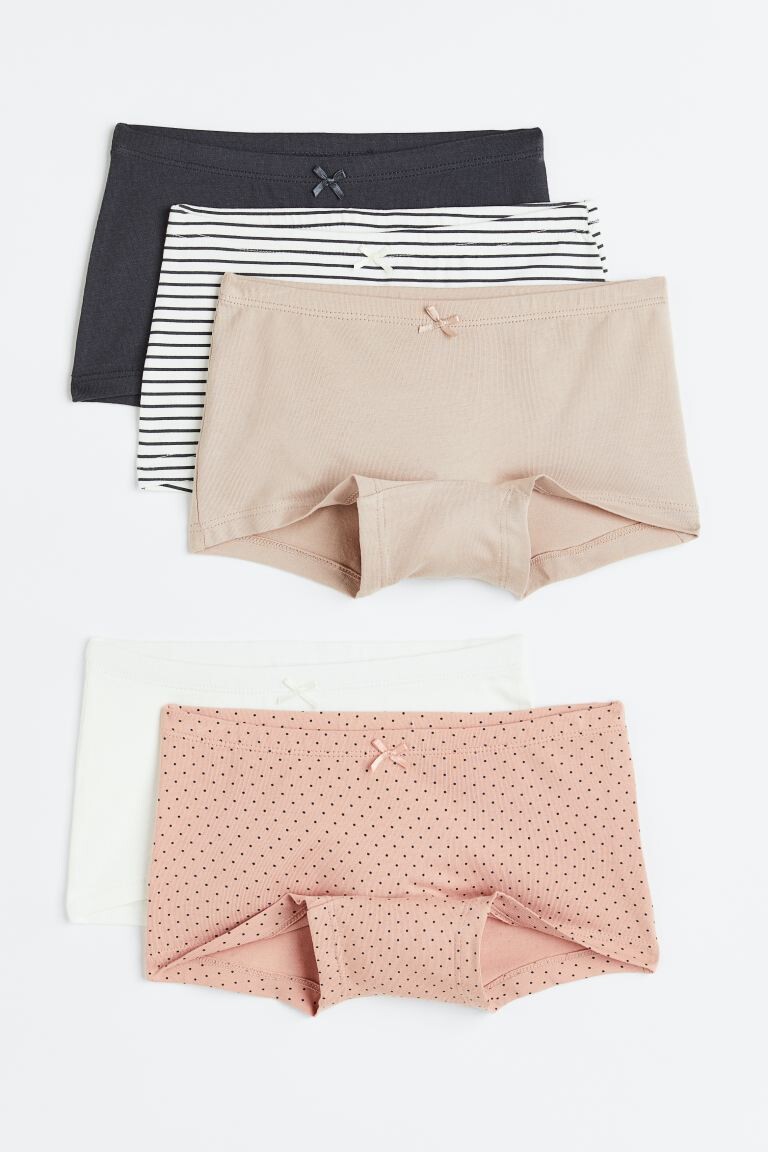 

Комплект из 5 боксеров H&M, пудрово-розовый/темно-серый