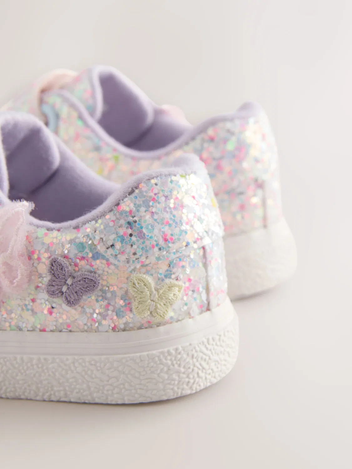 Кроссовки с 3D бабочками, модель Butterfly Touch Fasten Strap Next, мульти пастельный глиттер — фото 3