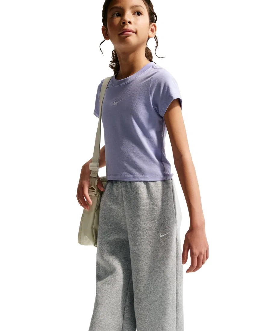 Штаны Nike Sportswear Studio Fleece Wide Leg Pants с открытым низом, Dark Gray Heather — фото 2