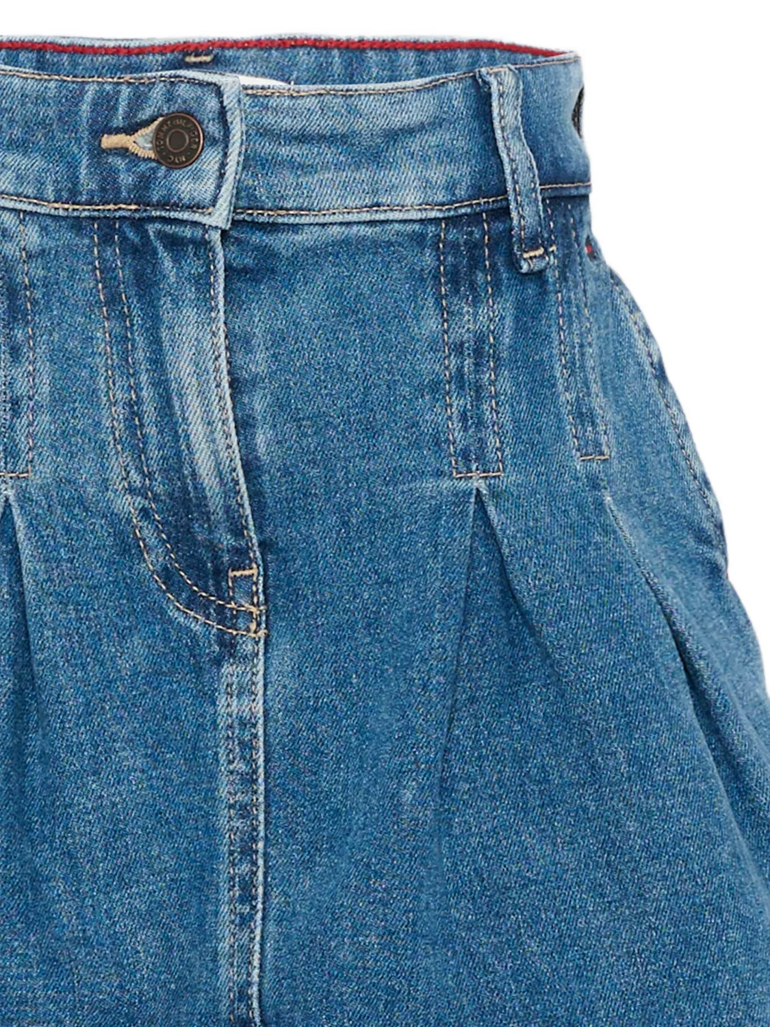 Джинсовая юбка со складками Tommy Hilfiger Junior, синий — фото 3