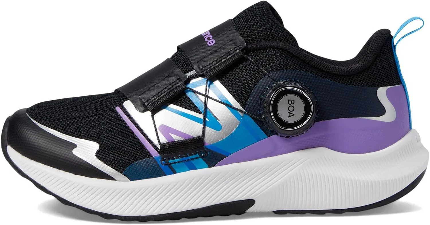 Детские кроссовки для девочек с технологией DynaSoft Reveal V4 Boa New Balance, Black/Purple Fade/Spice Blue — фото 4