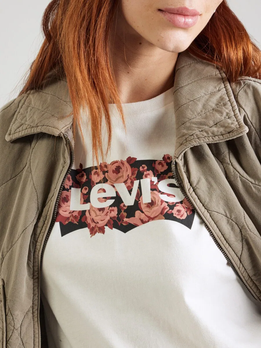 Футболка LEVI'S "Perfect Tee" натурального белого цвета — фото 2
