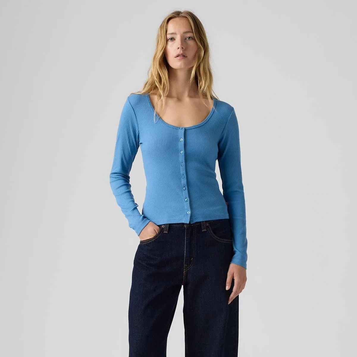 Рубашка с длинными рукавами на пуговицах от Austen Levi's, Parisian Blue - Blue — фото 3