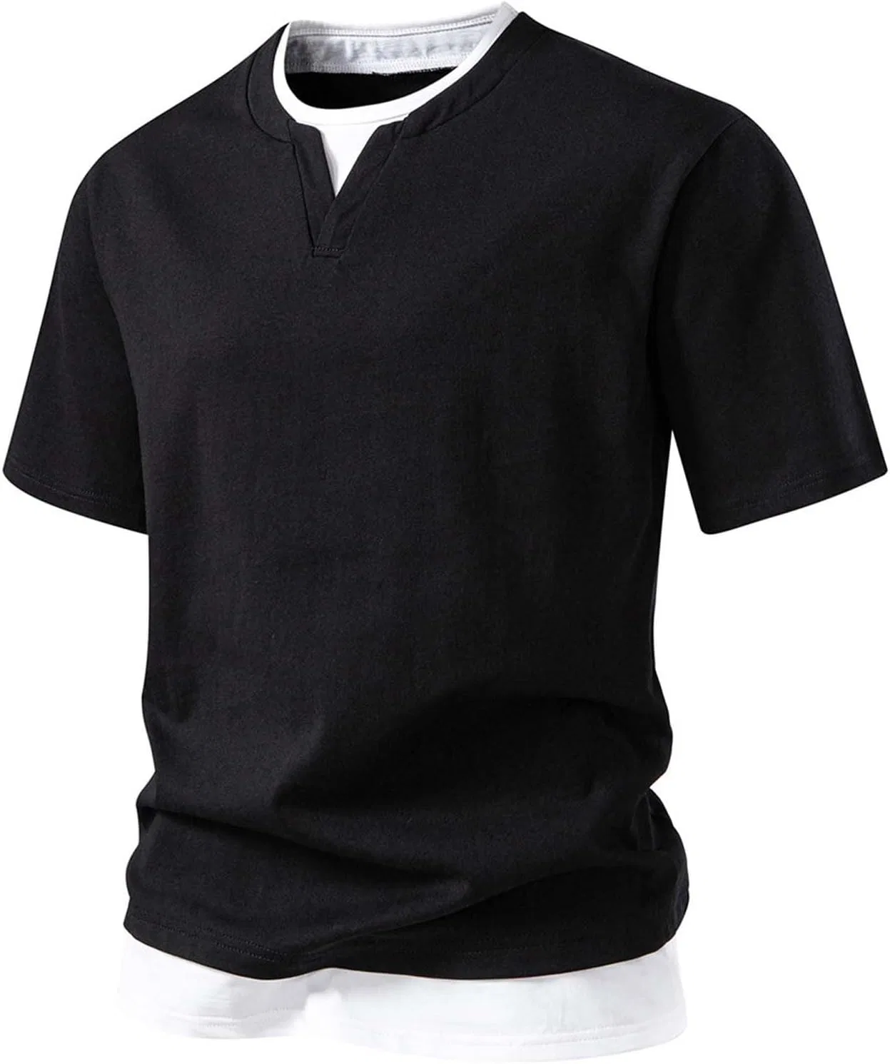 Мужская футболка с коротким рукавом из хлопка для спорта, Black
