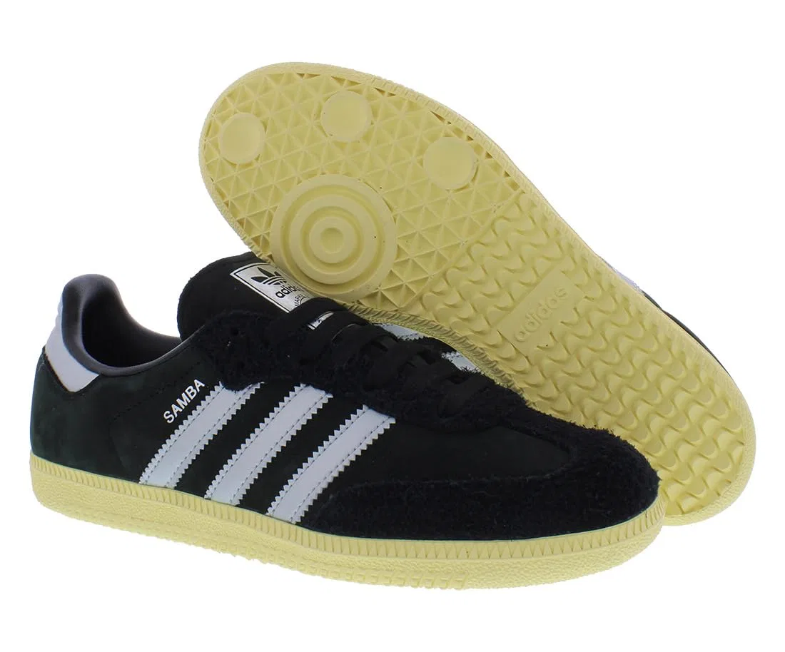 Детские спортивные кроссовки для мальчиков с принтом Samba Adidas, Core Black Matte Silver Black Midnight Black — фото 4