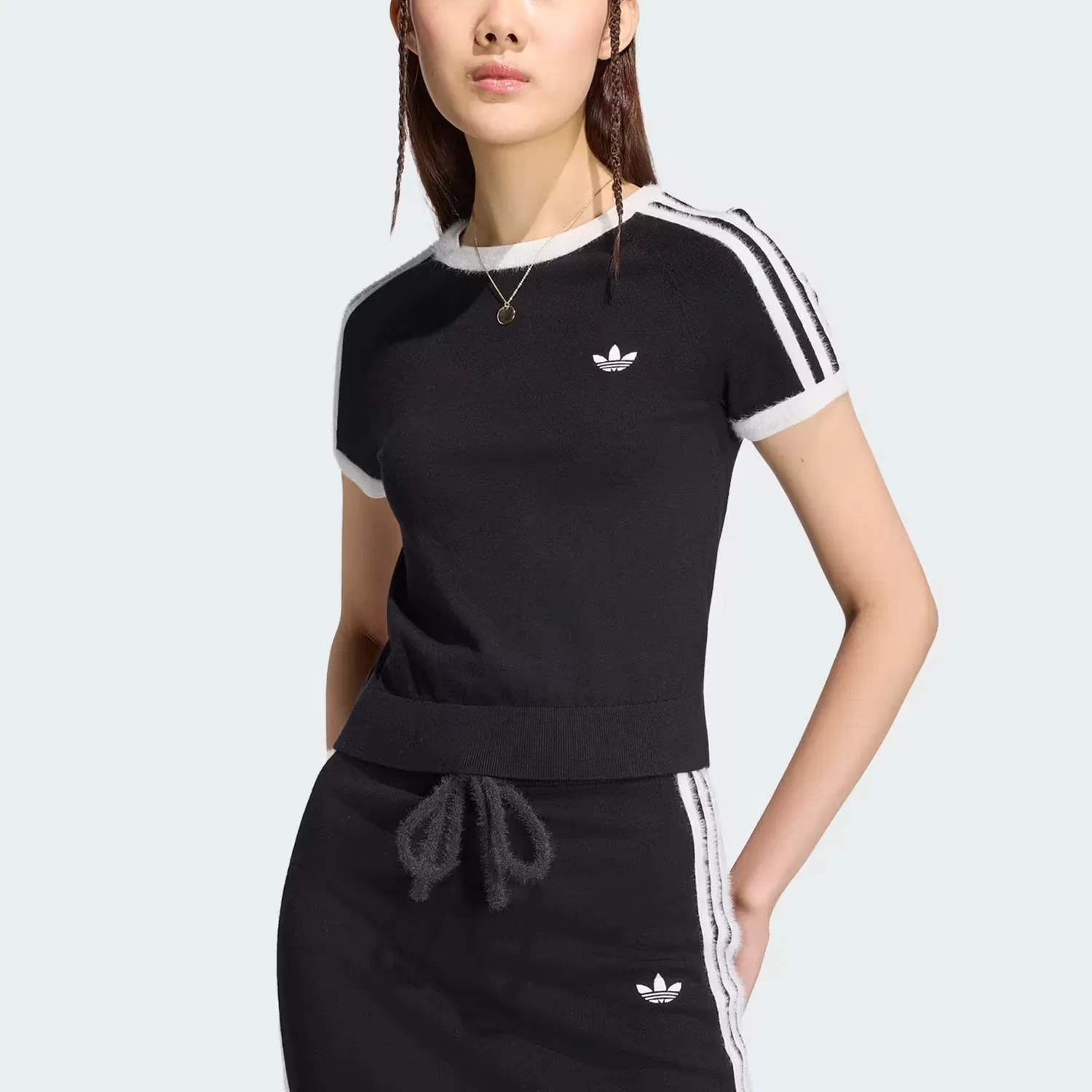 Футболка с круглым вырезом, Adidas Originals, Black/White — фото 4