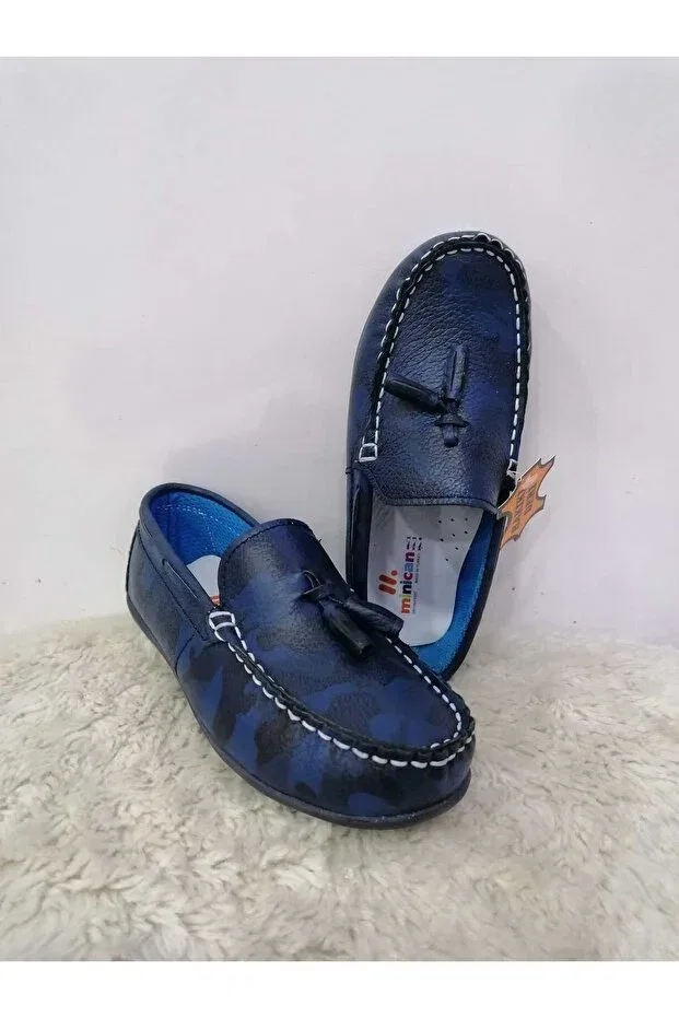 Детские туфли для мальчиков на плоской подошве Özgür Kids, Navy Blue Camouflage — фото 3