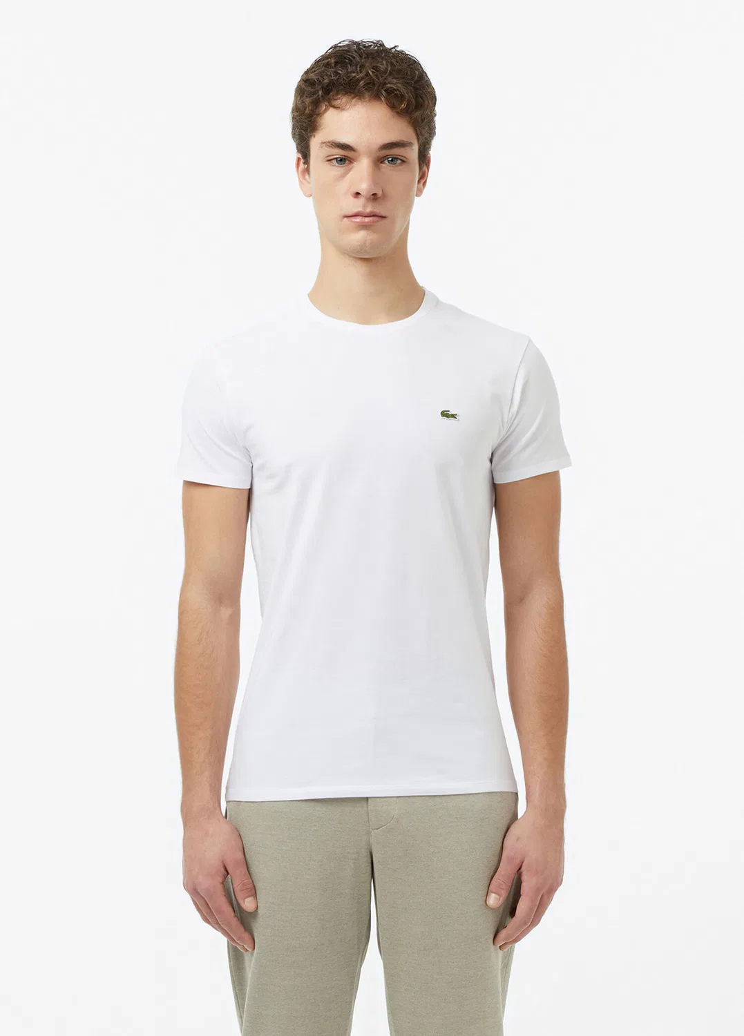 Футболка Lacoste, хлопок с эластаном, белый — фото 2