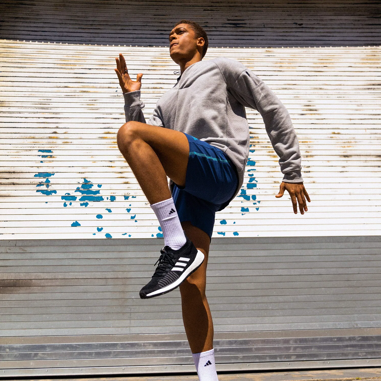 Мужские боксеры из хлопка с эластаном adidas, Blue/Black Onix/Black Black/Bold Blue — фото 3