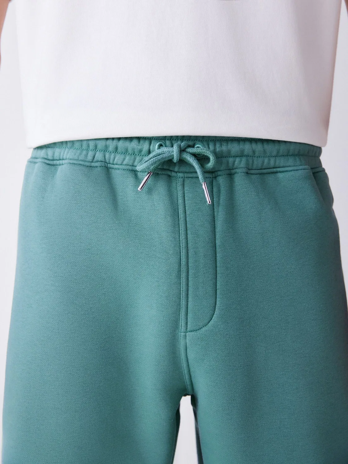 Шорты классические из махровой футерованной ткани Green Teal Next, зеленый — фото 4