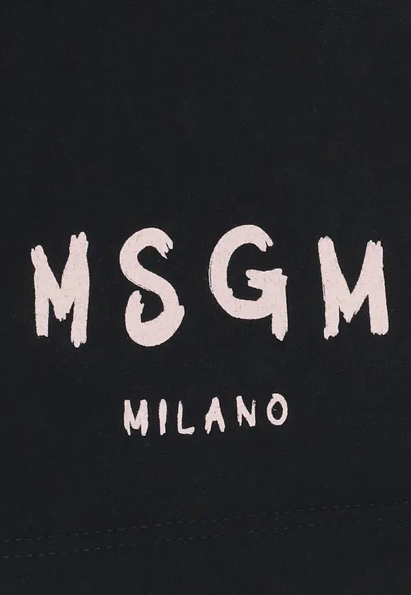 Шорты с принтом Msgm, черный — фото 3