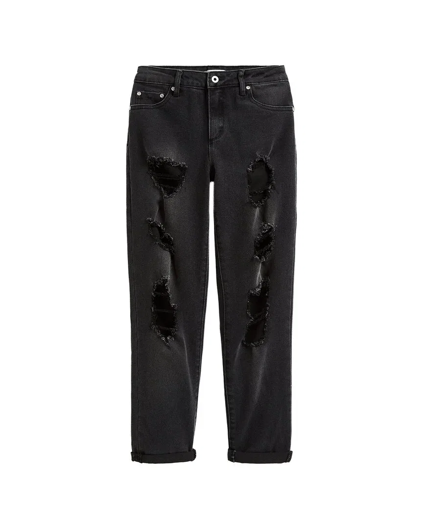 Детские джинсы прямого кроя с потертостями Tractr Jeans, черный