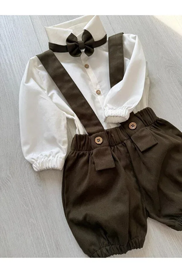 Детский комбинезон для мальчиков хлопковый Basics Ykr Design, Khaki — фото 4