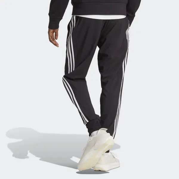 Брюки aeroready essentials с зауженными манжетами, плетеные брюки с тремя полосками Adidas, черный — фото 3