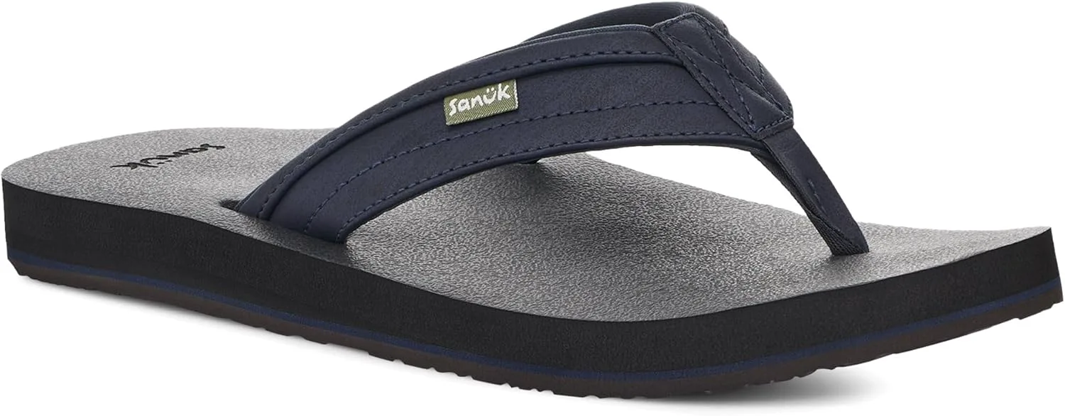 Sanuk Mens Ziggy ST | Flip Flops for Men | Mens Сандалии | Beach Сандалии | Water Friendly & Lightweight | Comfort Footbed, темно-синий — фото 2