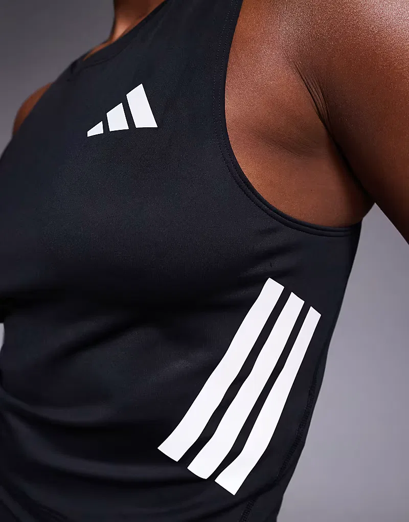 Майка Adidas Running Adi365 с тремя полосками, черный — фото 3
