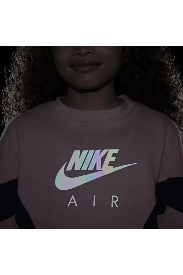 Детские свитшот для девочек с длинным рукавом Air French Terry Nike, Pink — фото 4