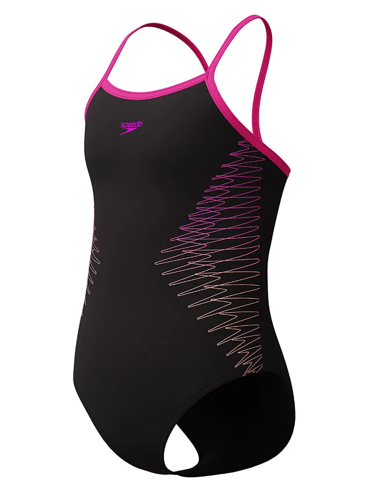 Купальник слитный с тонкими бретелями Placement Thinstrap Speedo, черный — фото 2