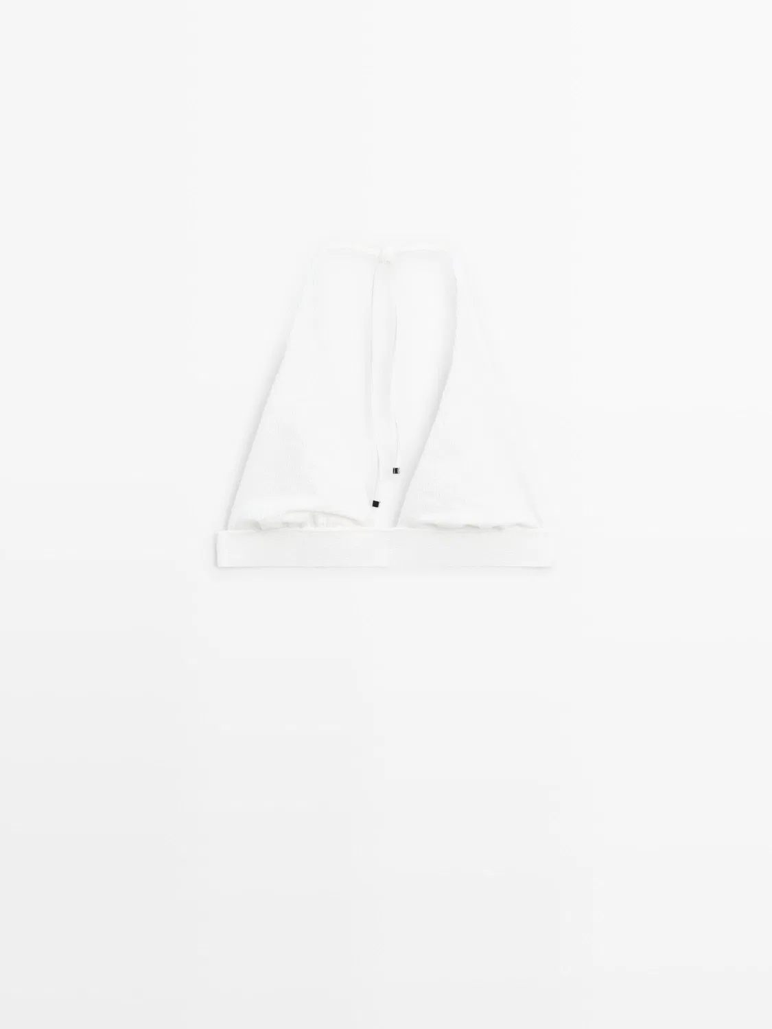 Топ для бикини Massimo Dutti, текстурированный треугольный верх, кремовый — фото 2