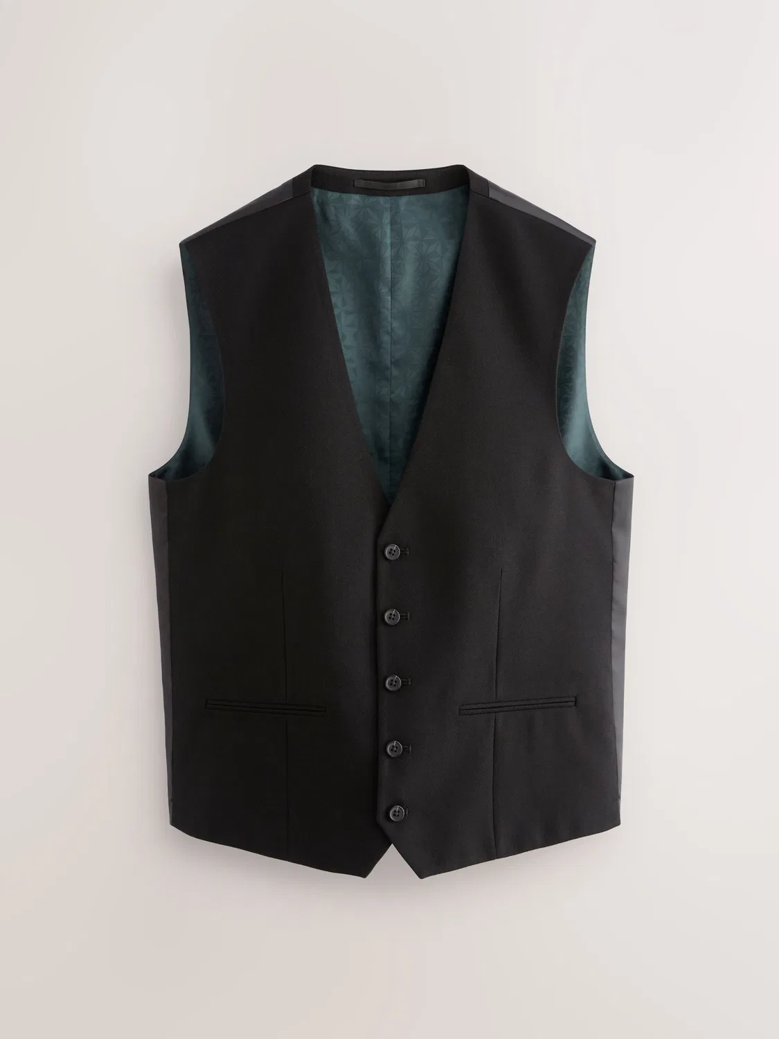 Жилет текстурированный Black Textured Suit Waistcoat Next, черный — фото 4
