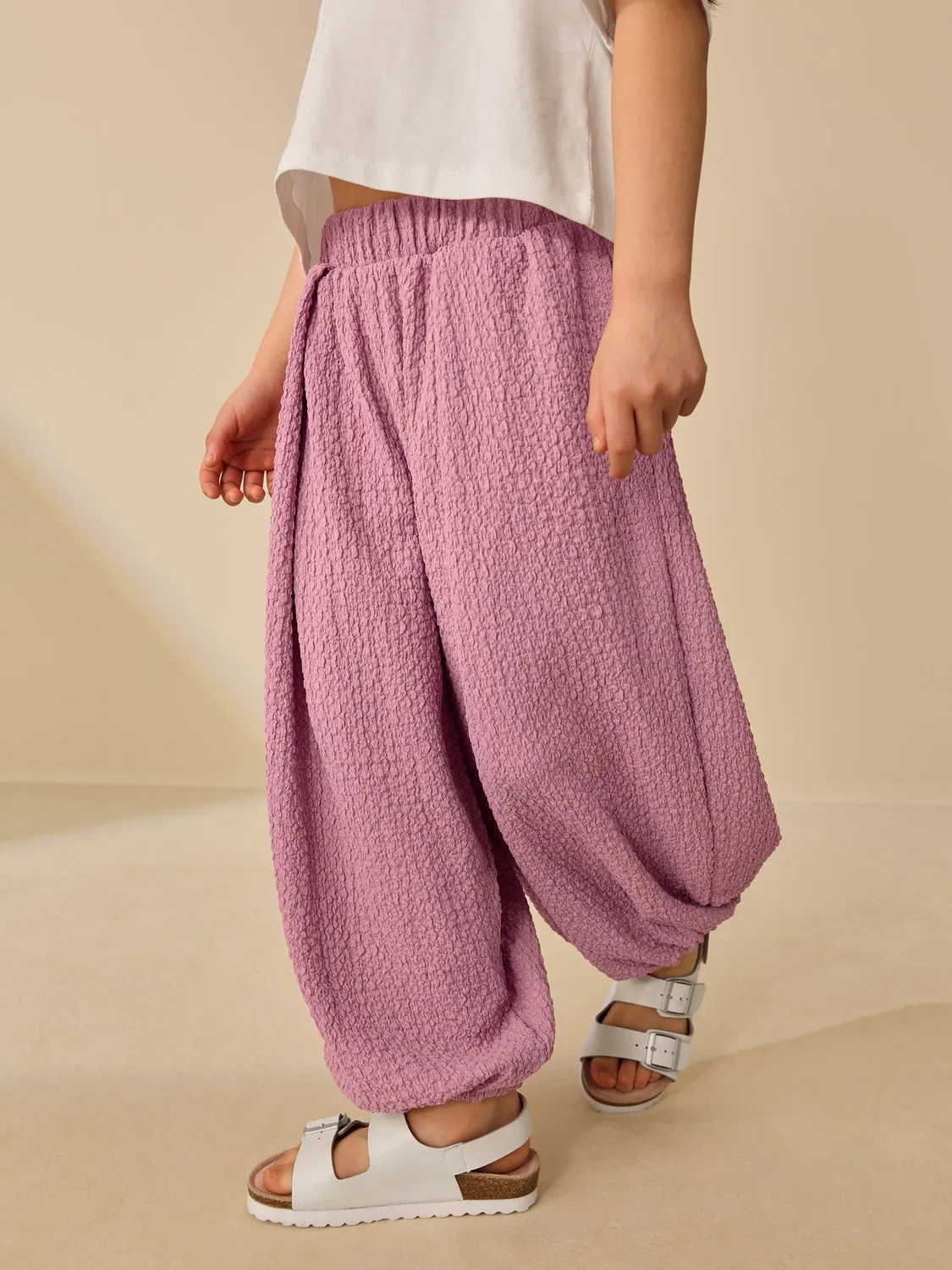 Штаны-баллоны текстурированные, модель Pink Textured Balloon Trousers Next, розовый