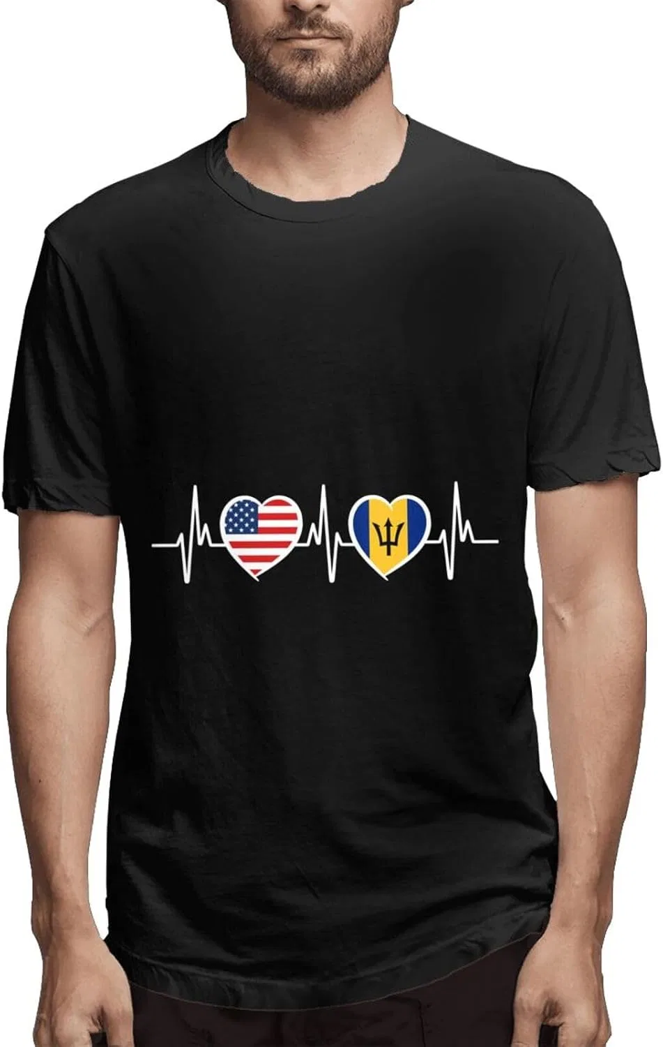 Мужская футболка с принтом America Barbados Flag, America Barbados Flag