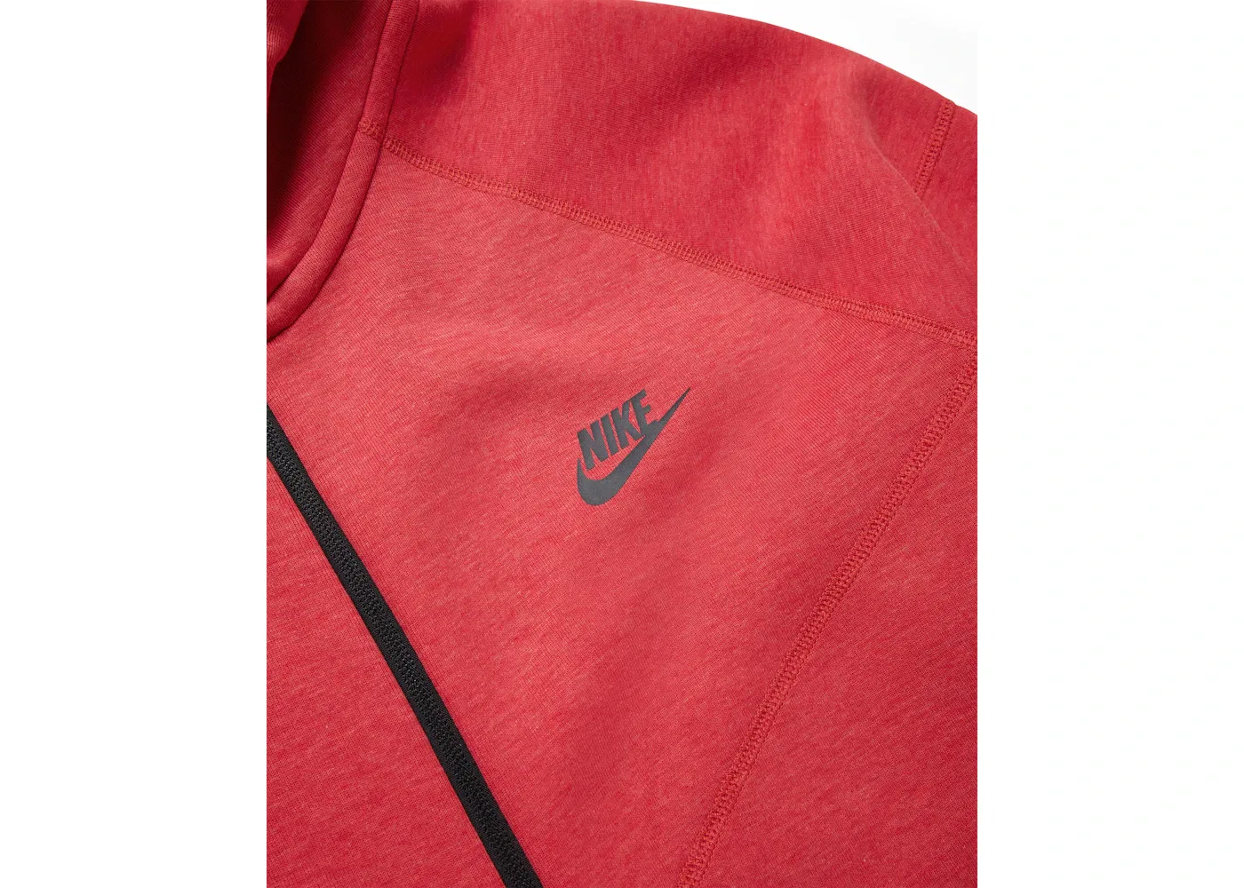 Мужской худи с полной застежкой-молнией Nike Sportswear Tech Fleece Windrunner, Light University Red Heather/Black — фото 2