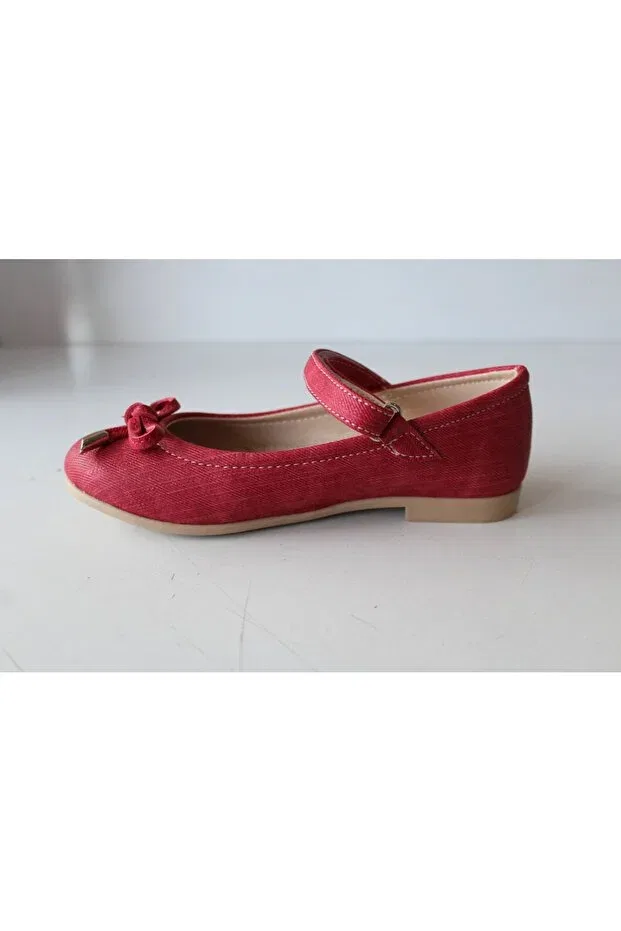 Детские балетки для девочек с коротким каблуком Ensa Kids, Red — фото 4