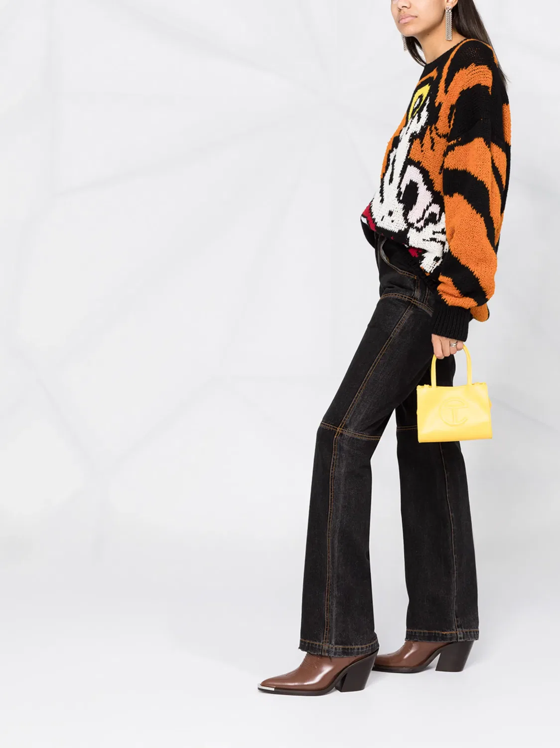 Джемпер с тигровым интариа DSQUARED2, оранжевый — фото 4