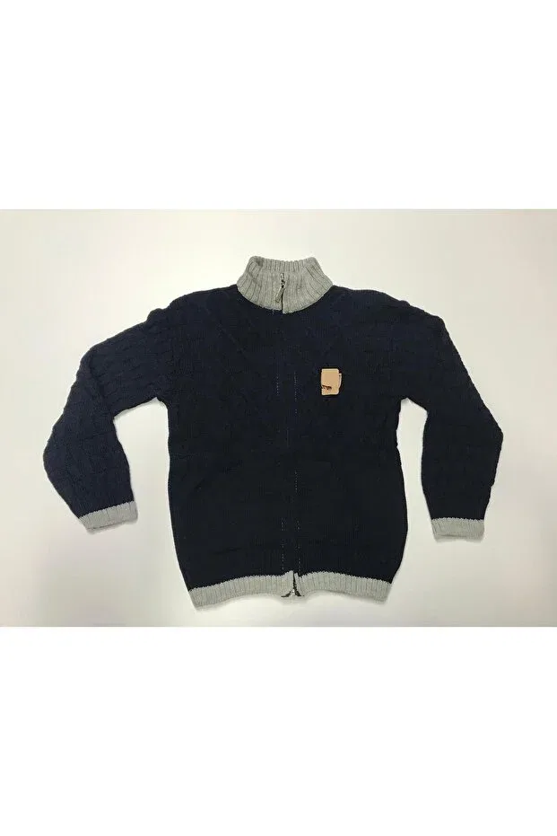 Детский свитер с ромбовидным узором Baby Slon Kids Clup, Navy Blue-Gray