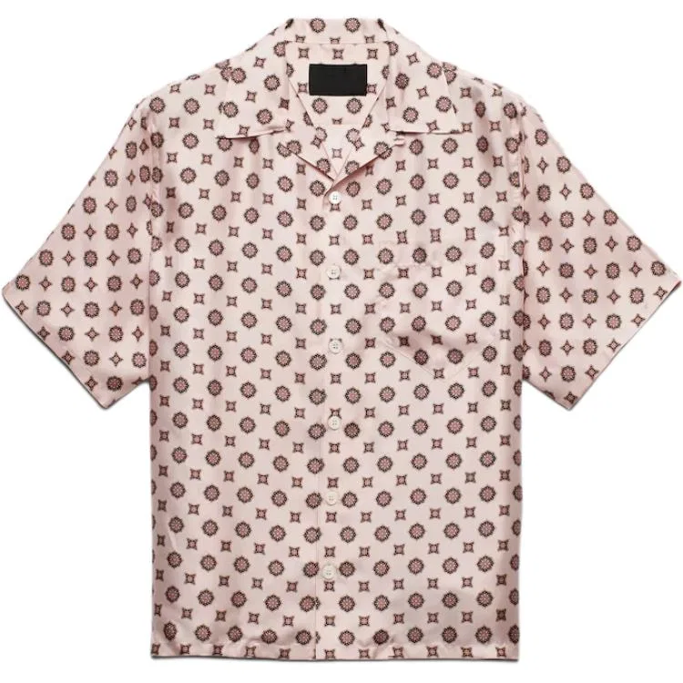 Мужская рубашка с отложным воротником PRADA, Snow Pink