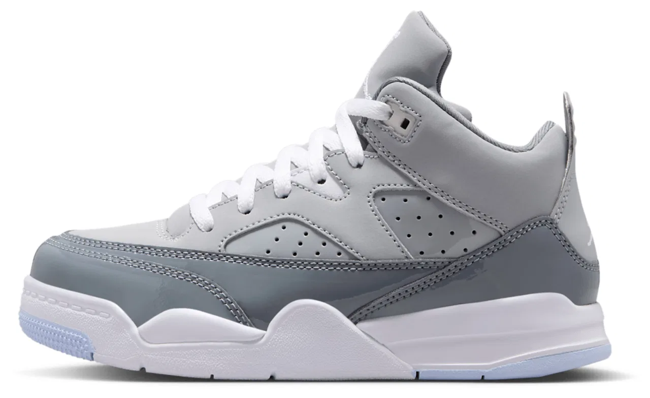 Детские кроссовки для мальчиков с высоким берцем Jordan Son of Mars Low, Grey/White — фото 2