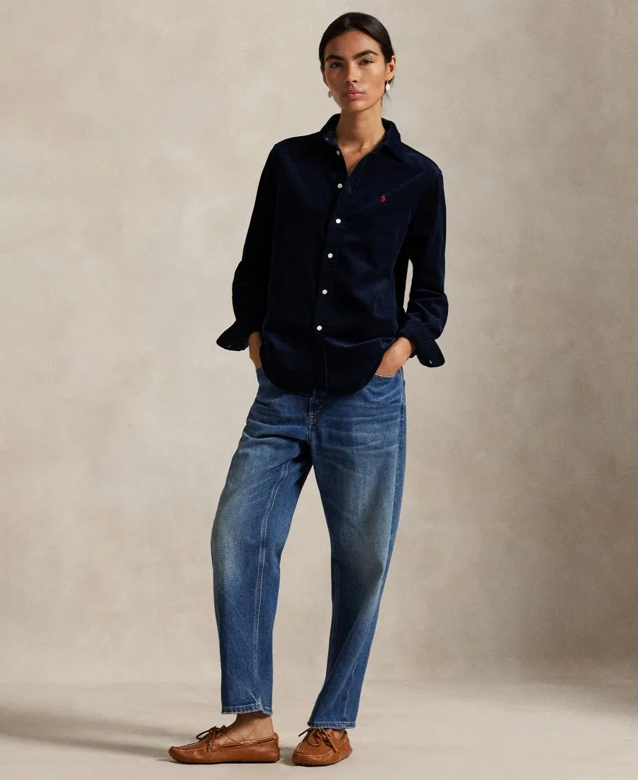 Классическая рубашка из хлопкового вельвета Polo Ralph Lauren, Navy — фото 2