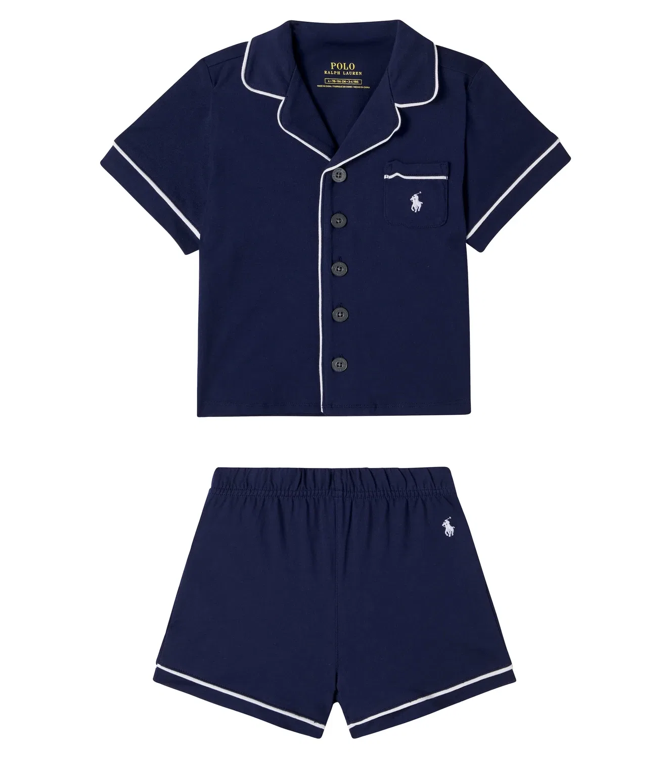 Комплект пижамы из хлопкового джерси Polo Ralph Lauren Kids, синий
