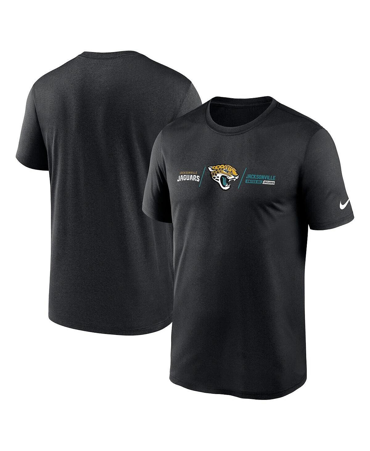 

Мужская черная футболка jacksonville jaguars horizontal lockup legend Nike, черный