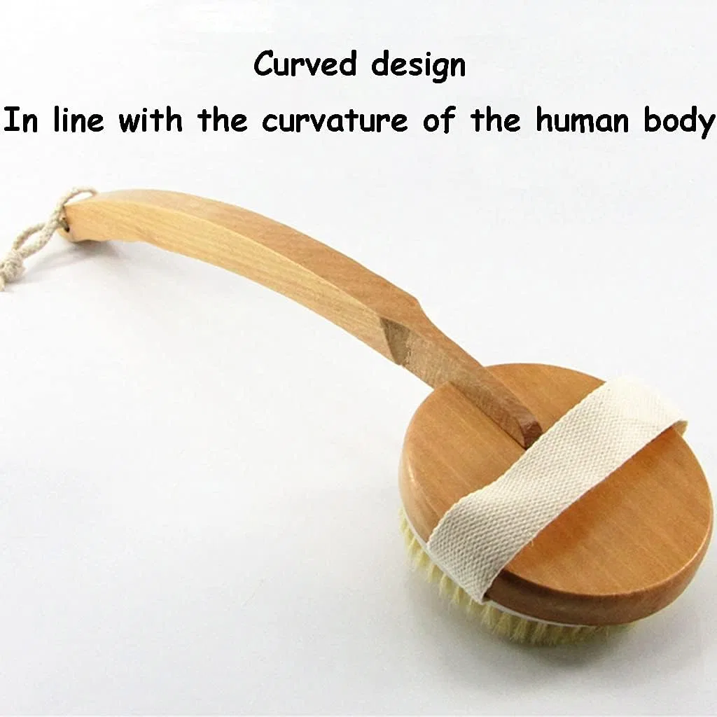 Щетка для тела с мягкой щетиной, MXXHFC, 2 шт, 16.5x4.3 дюйма, Natural — фото 2
