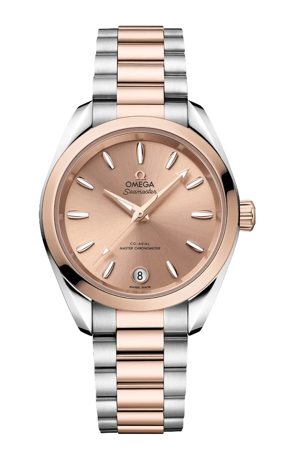 SEMASTER AQUA TERRA SHADES 34 ММ, СЕДНА ЗОЛОТО-СТАЛЬ НА БРАСЛЕТЕ ИЗ СЕДНА ЗОЛОТА И СТАЛИ - 220.20.34.20.10.001 OMEGA, золотой