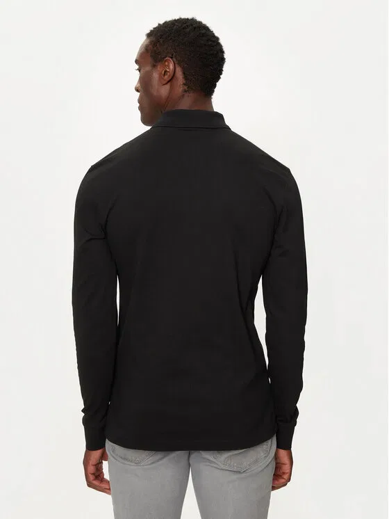 Поло slim fit Passerby Boss, черный — фото 3