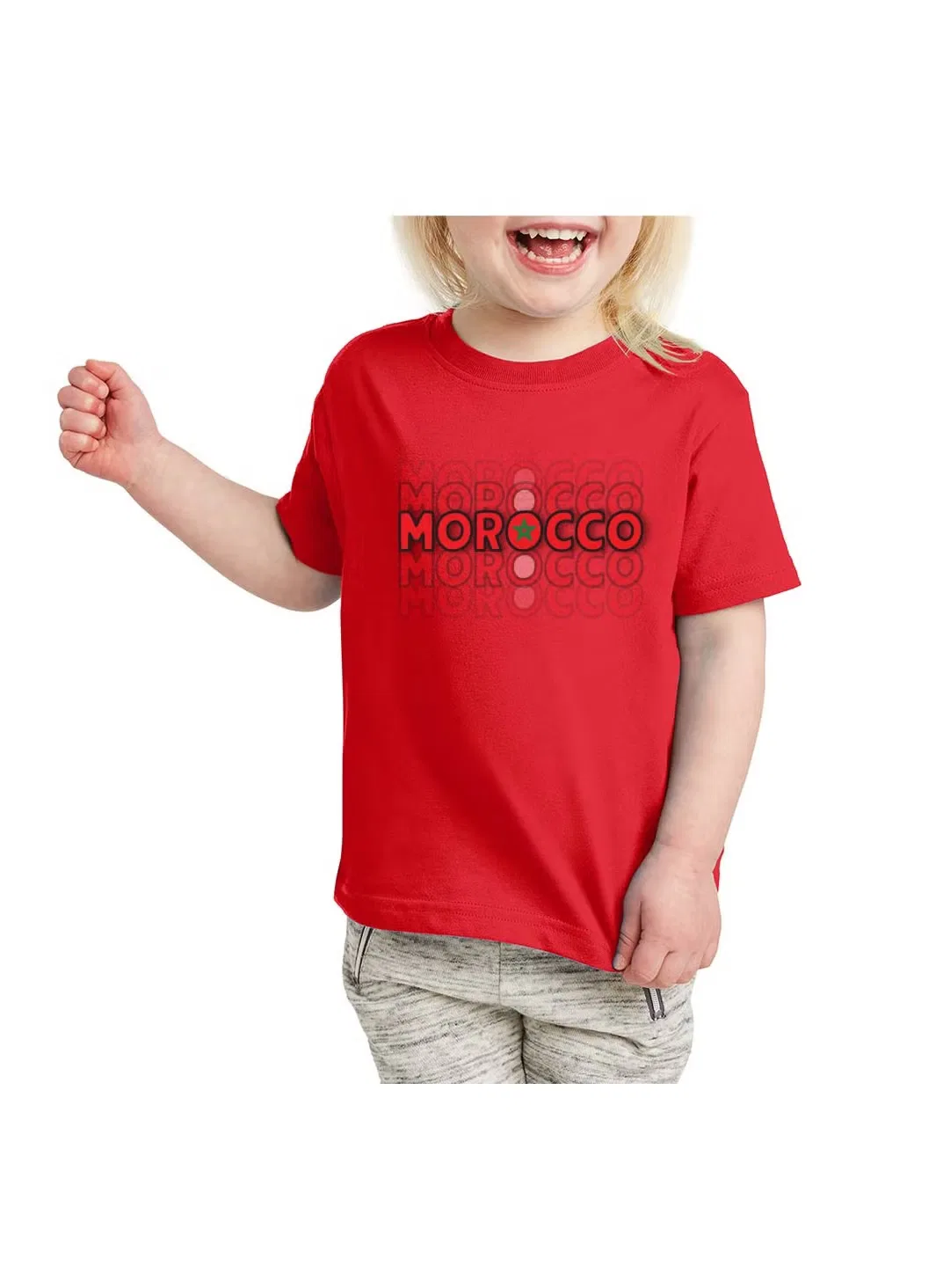 Футболка детская с принтом Morocco Printshop4Me, красный