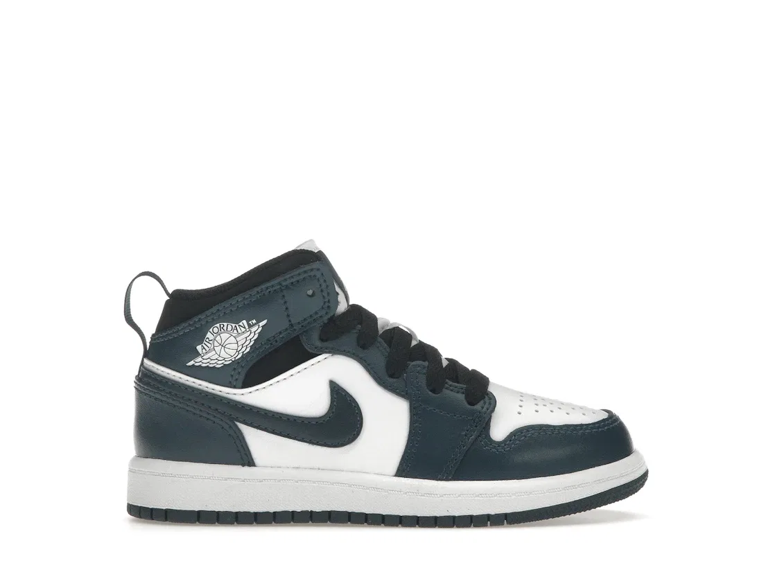 Детские кроссовки с высоким берцем Jordan 1 Mid Armoury Navy Jordan, Armory Navy/Black/White