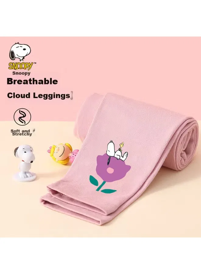 Леггинсы детские с принтом Love Flower Snoopy, розовый
