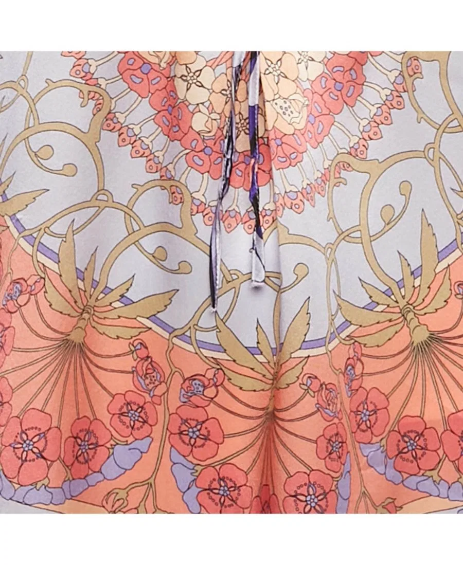 Женское платье-туника из шелка с принтом Multicolor Silk Kaftan Tunic Versace, No Color — фото 4
