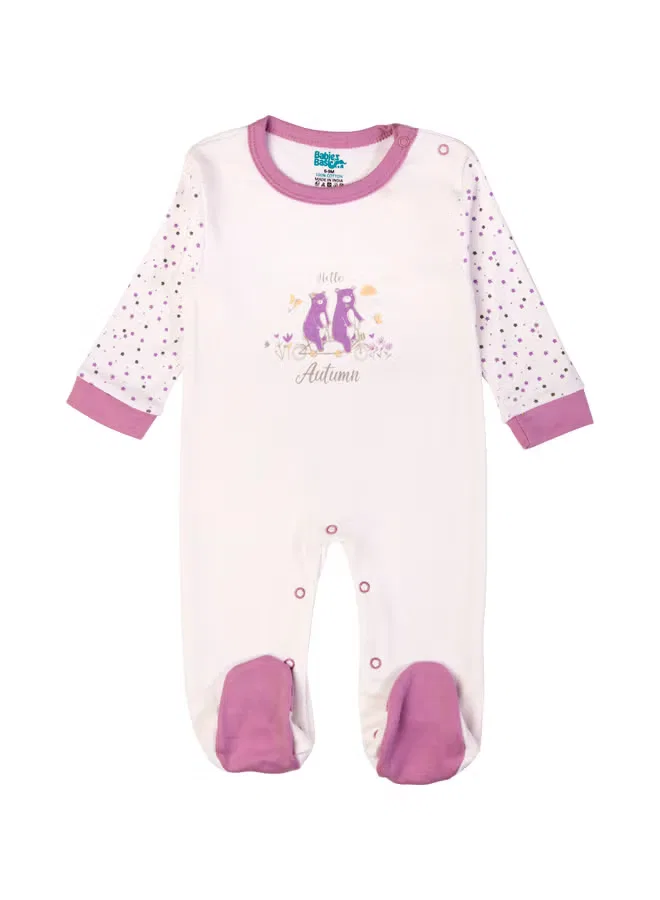 Комплект из 5 предметов с принтом Hello Autumn Babies Basic, темно-лиловый — фото 3