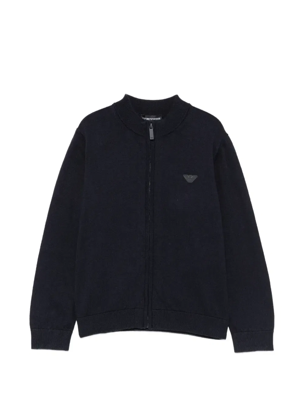 Джемпер на молнии с нашивкой-логотипом Emporio Armani Kids, синий
