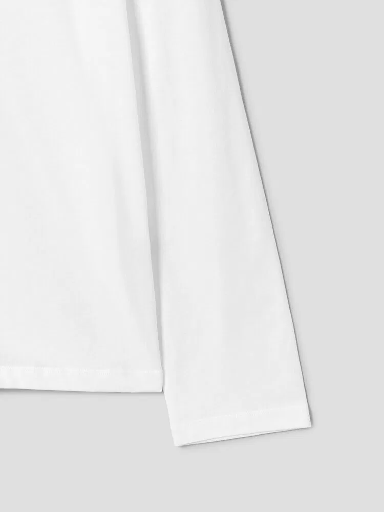 Футболка с длинным рукавом Classic Fit AMI PARIS, White — фото 4