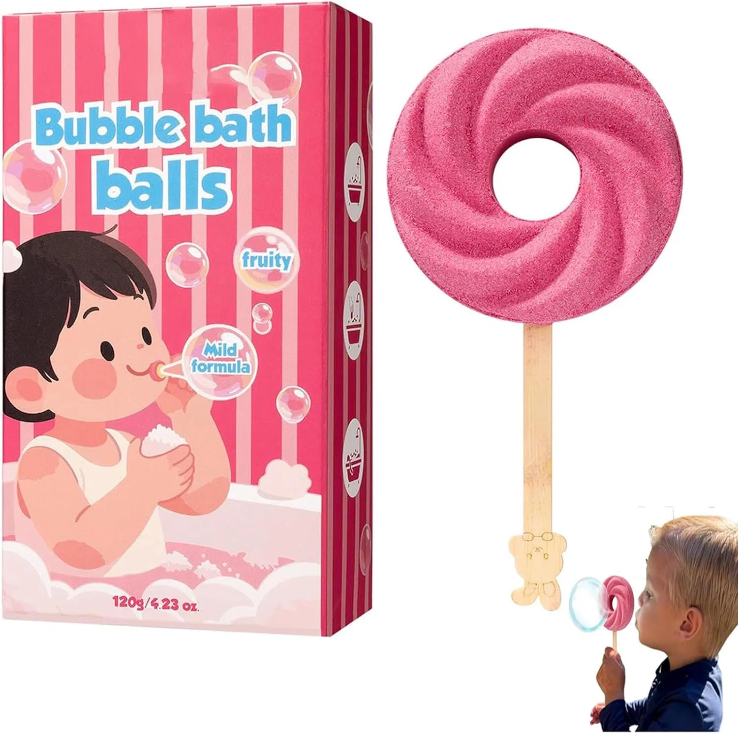 Бомбочка для ванны Lollipop, Generisch, 120 г, Rosa