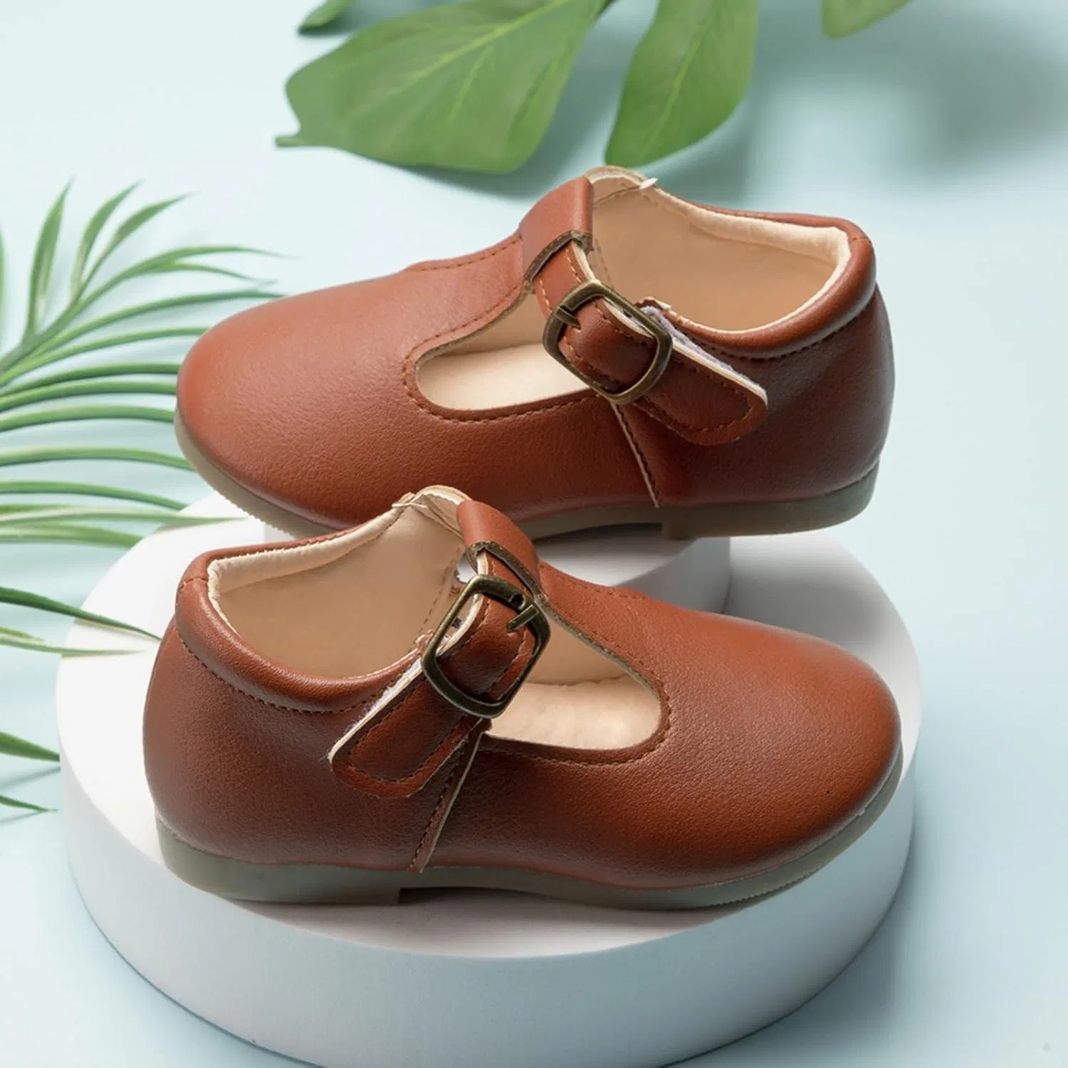 Детские туфли Мэри Джейн для девочек Classic Mary Jane Dress Shoes Ballet Oxford Flats, Brown — фото 2