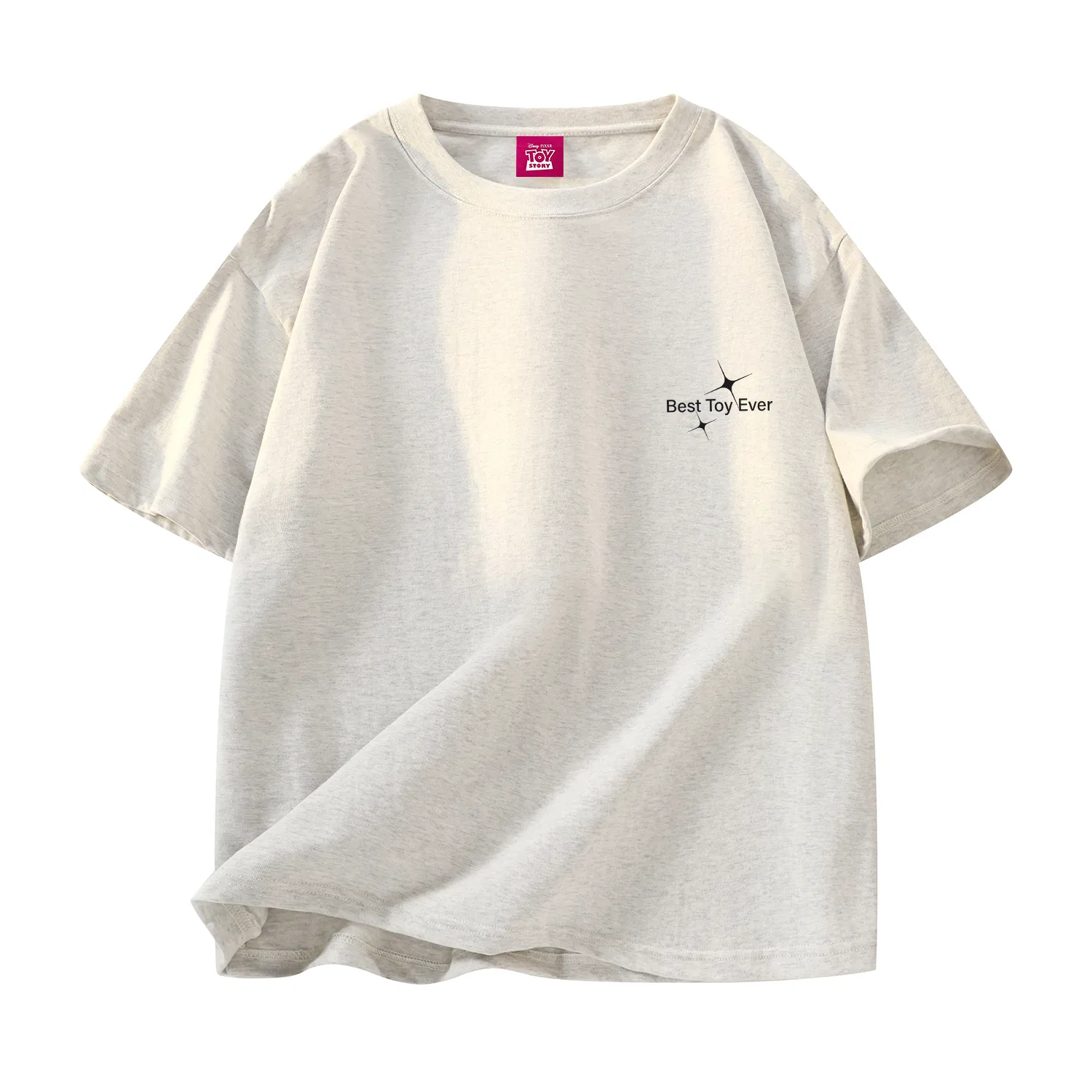 Детская футболка хлопковая Disney Unisex Crew Neck Thin Straight Fit, Pink — фото 4