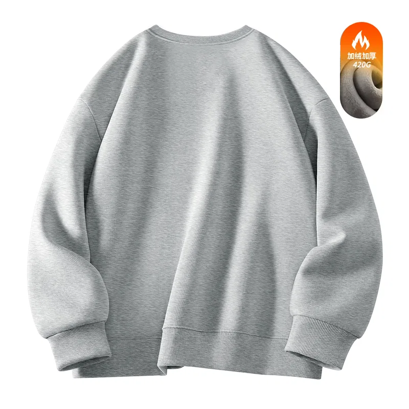 Свитшот детский с воротом-гольф утепленный MINISO, Heather Gray — фото 3